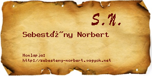 Sebestény Norbert névjegykártya