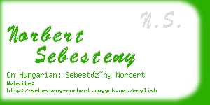 norbert sebesteny business card